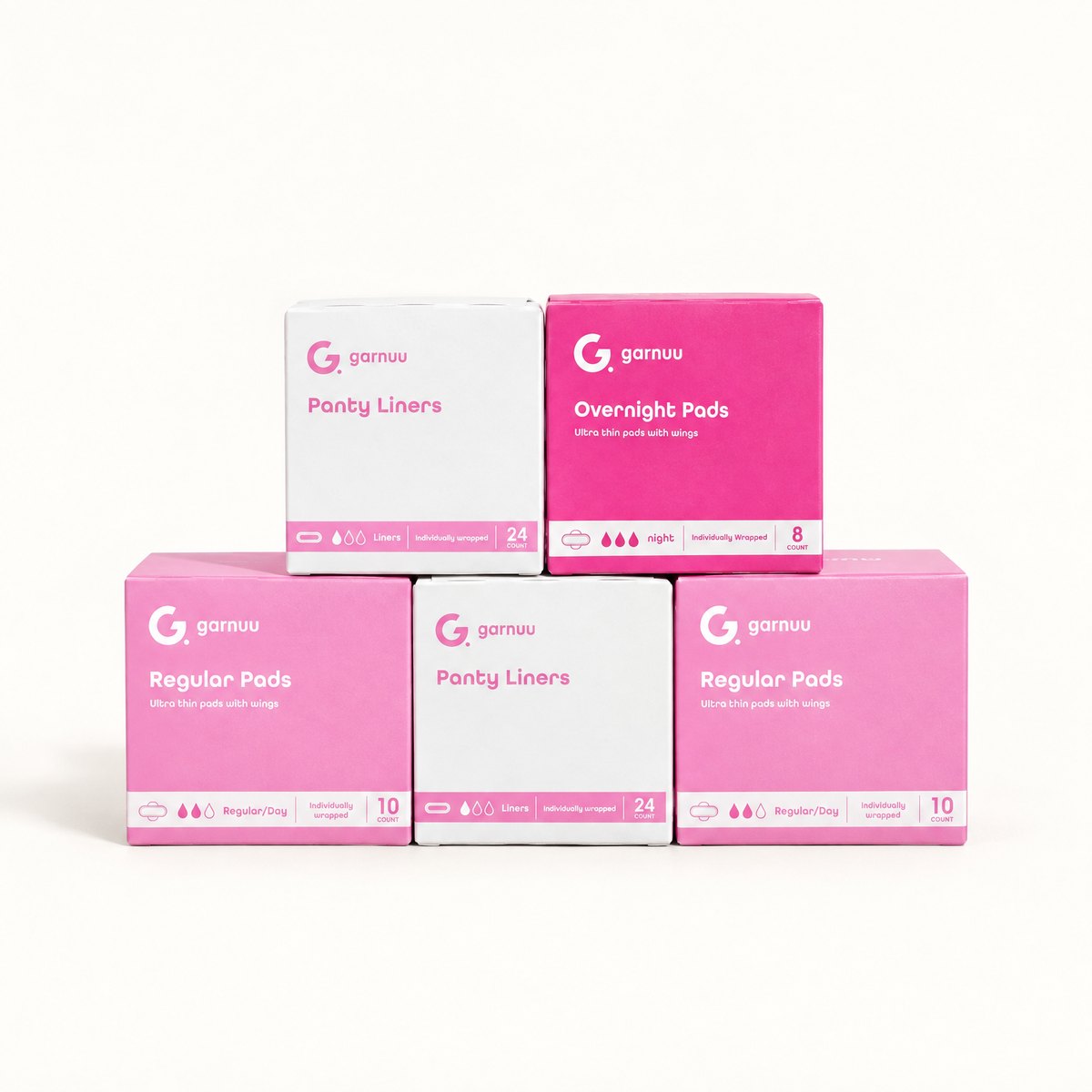 Five Garnuu boxes